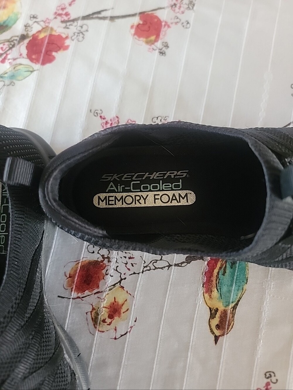 Skechers Womens Air Cooled Memory Foam Black Slip On Shoes - Picture 3 of 6